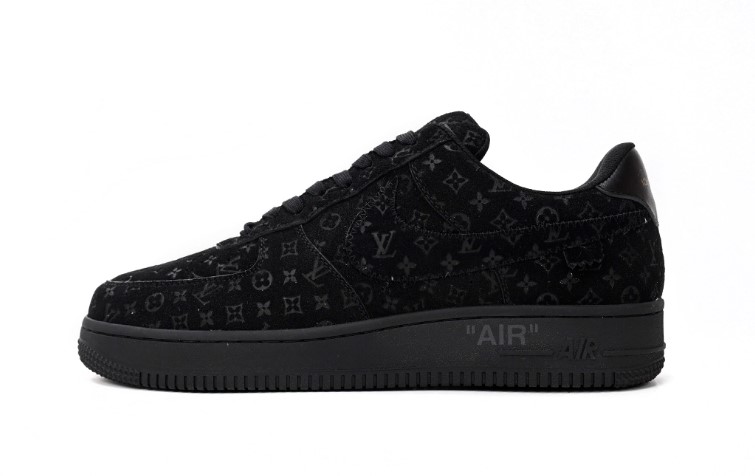 Coco Shoes Louis Vuitton x Nike Air Force 1 Low All Black - Rep Sneaker